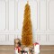 Northlight Pencil Gold Tinsel Artificial Christmas Tree - 6' - Unlit